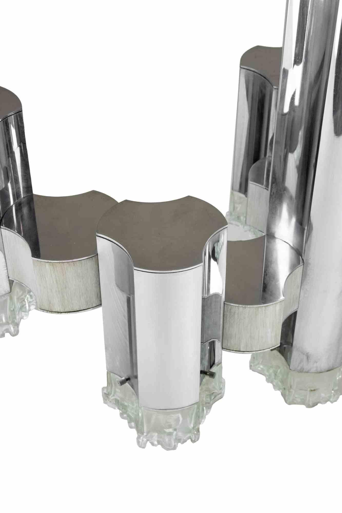 Lustre moderniste attribué à Gaetano Sciolari, 1970 Bon état - En vente à Roma, IT
