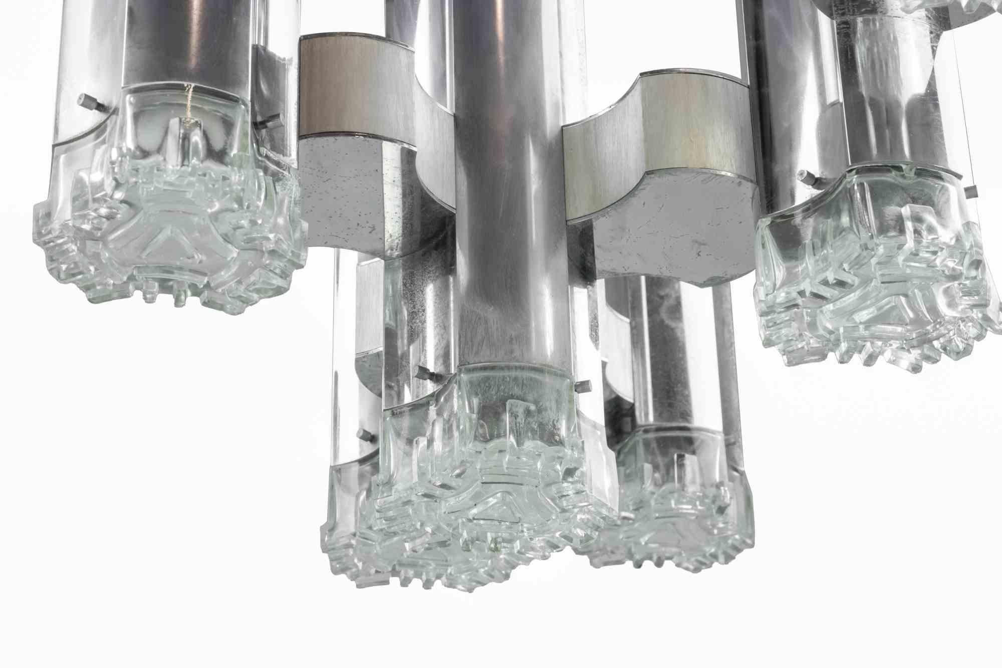 Fin du 20e siècle Lustre moderniste attribué à Gaetano Sciolari, 1970 en vente