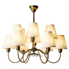 Modernist Chandelier by Hans Bergström, Ateljé Lyktan, Sweden, 1940s