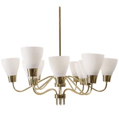 Modernist Chandelier in Brass by Jonas Hidle for Høvik Verk, Norway, 1960s