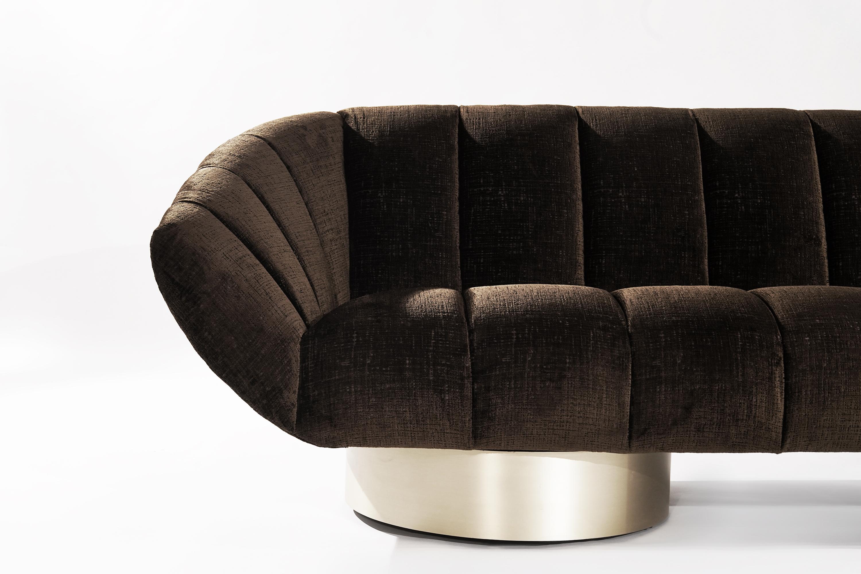 Modernist Channeled Gondola Sofa, 1950s 3