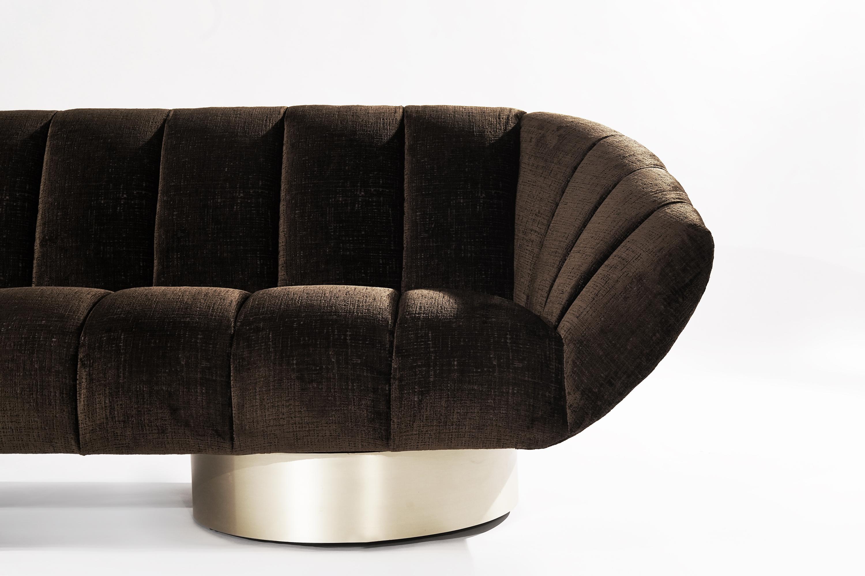 Modernist Channeled Gondola Sofa, 1950s 1