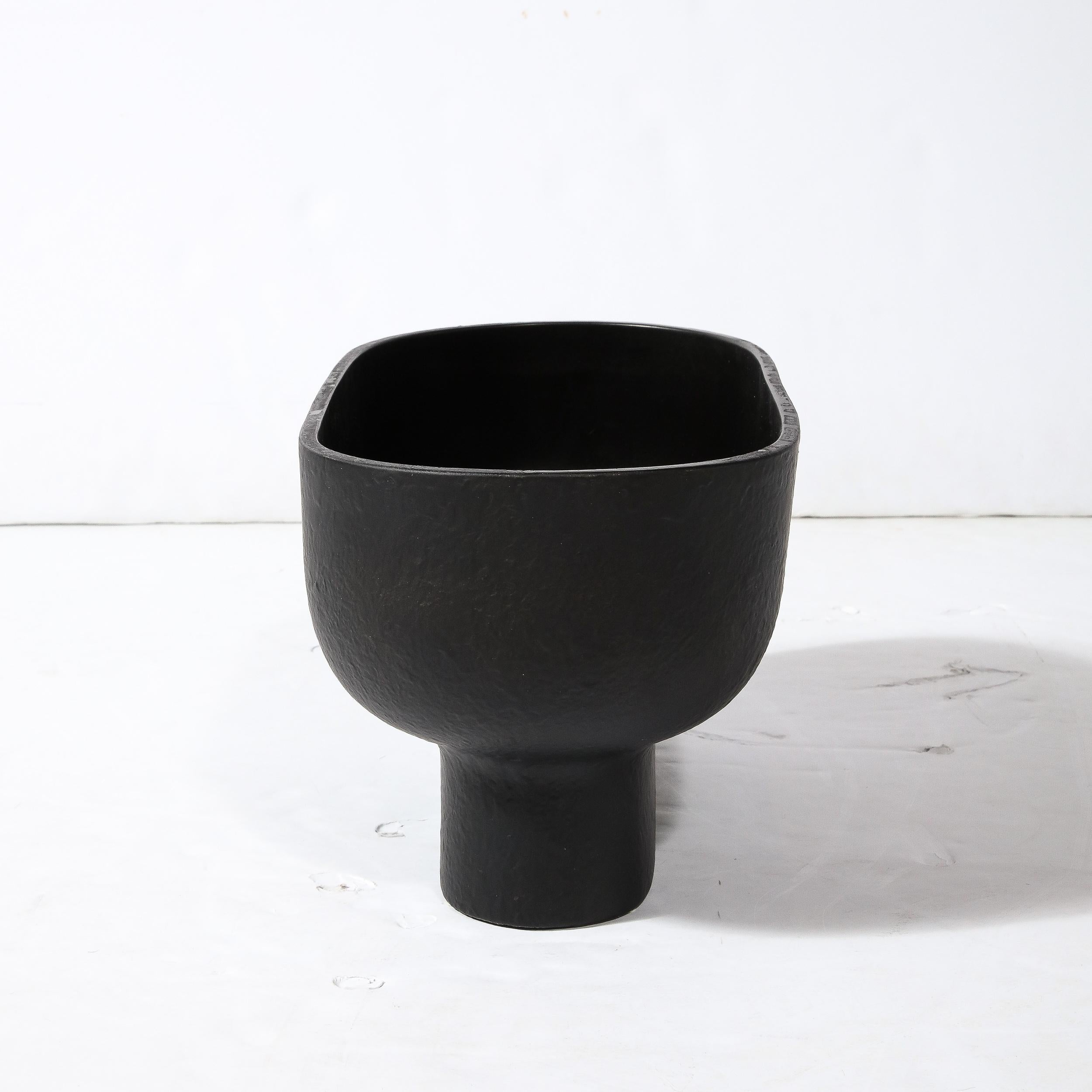 Modernist Charcoal Hue Ceramic Orchid Vase/Occasional Bowl For Sale 6