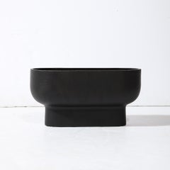 Modernist Charcoal Hue Ceramic Orchid Vase/Occasional Bowl