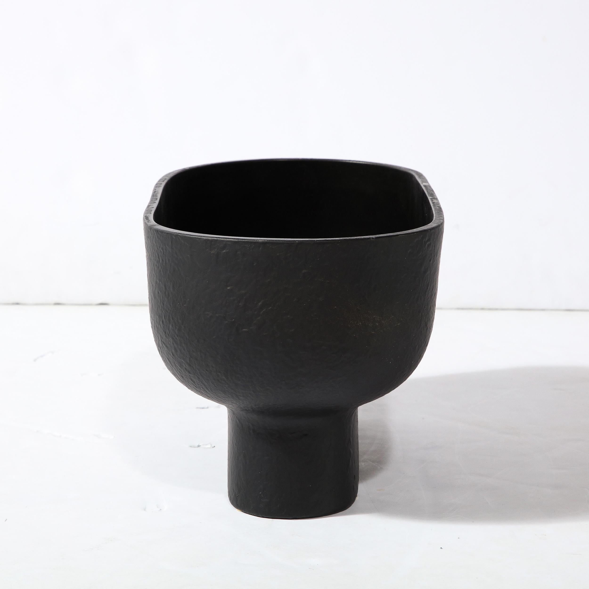 Modernist Charcoal Hue Ceramic Orchid Vase/Occasional Bowl For Sale 2