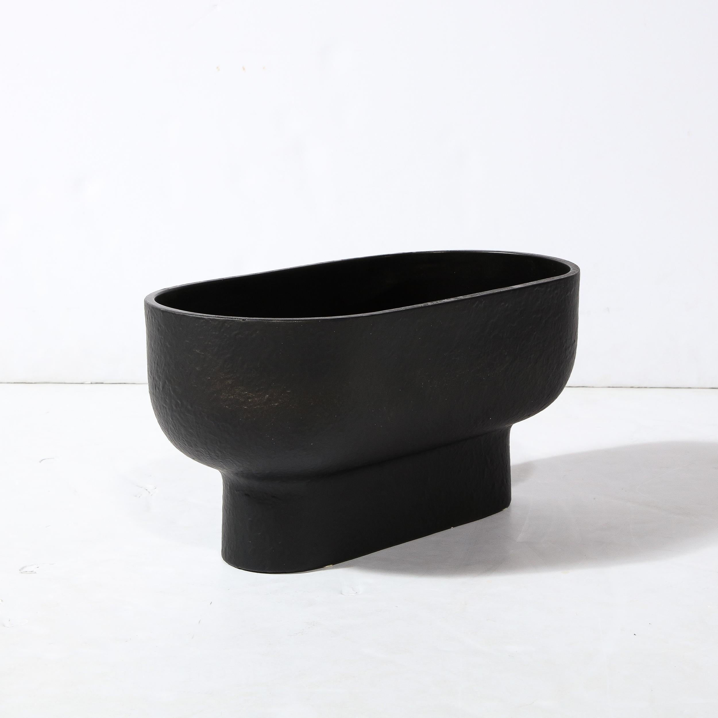 Modernist Charcoal Hue Ceramic Orchid Vase/Occasional Bowl For Sale 3