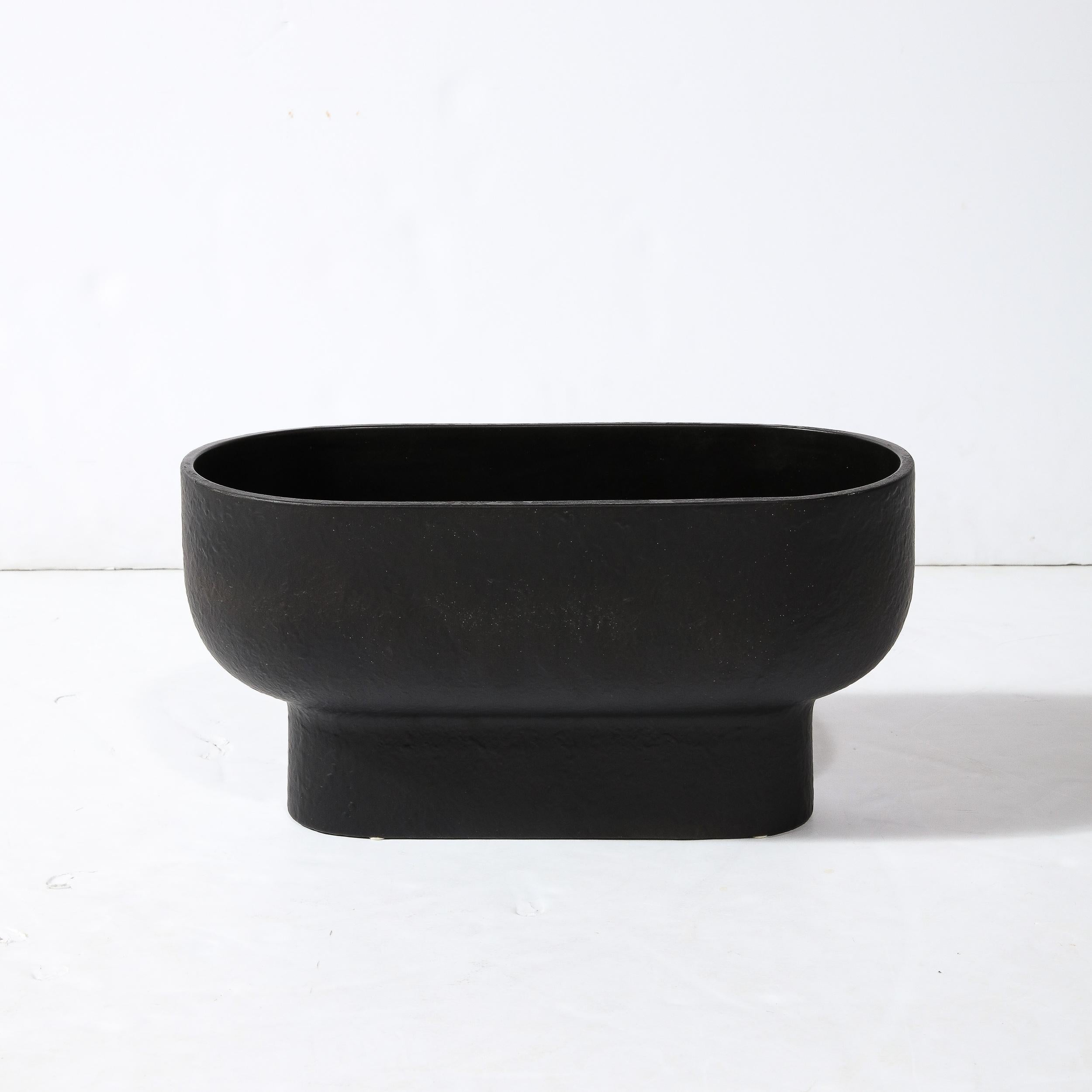 Modernist Charcoal Hue Ceramic Orchid Vase/Occasional Bowl For Sale 4