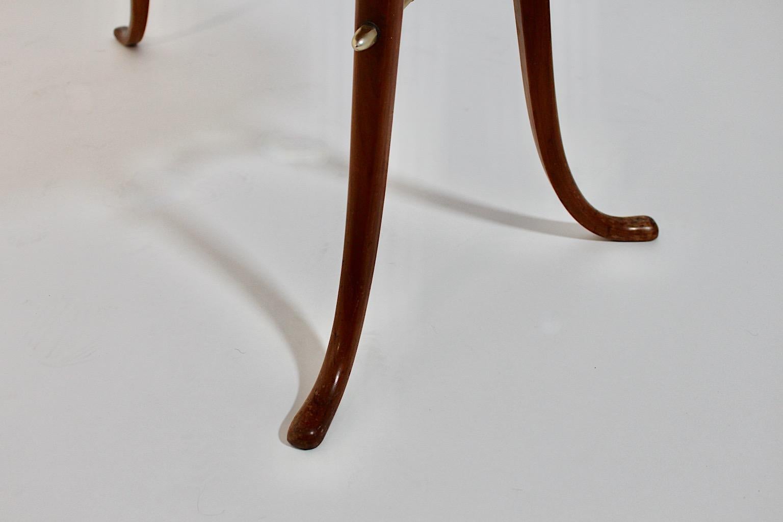 Modernist Cherry Brass Side Table Coffee Table Josef Frank, 1950s, Sweden For Sale 10