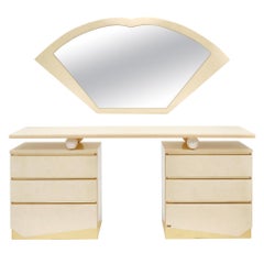 Modernist Chest and Mirror by Eric Maville for Jean-Claude Mahey