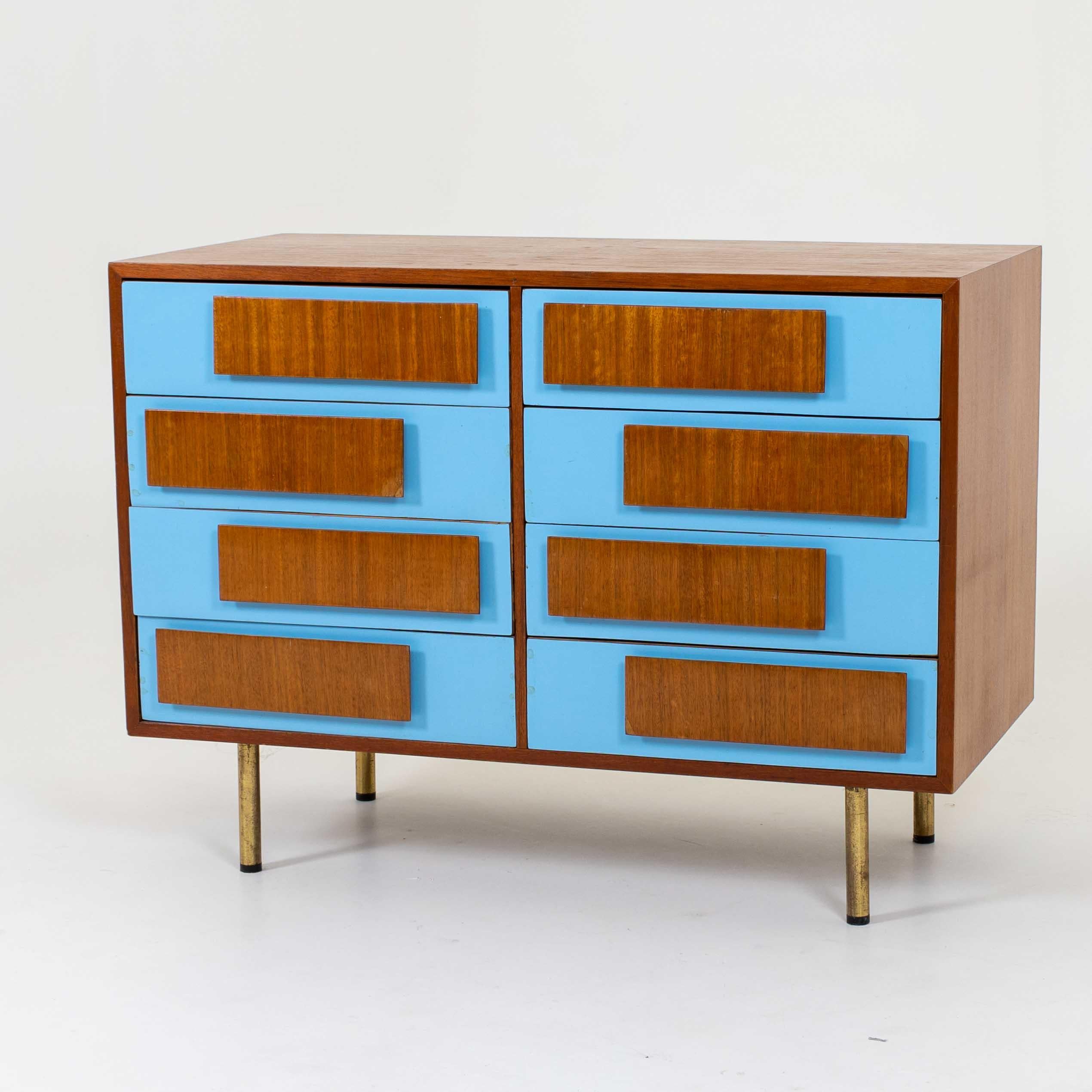 Brass Modernist Chest of Drawers For Sale