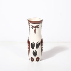 Modernistische Vase "Chouetton" von Pablo Picasso aus weißem Steingut, handbemalt