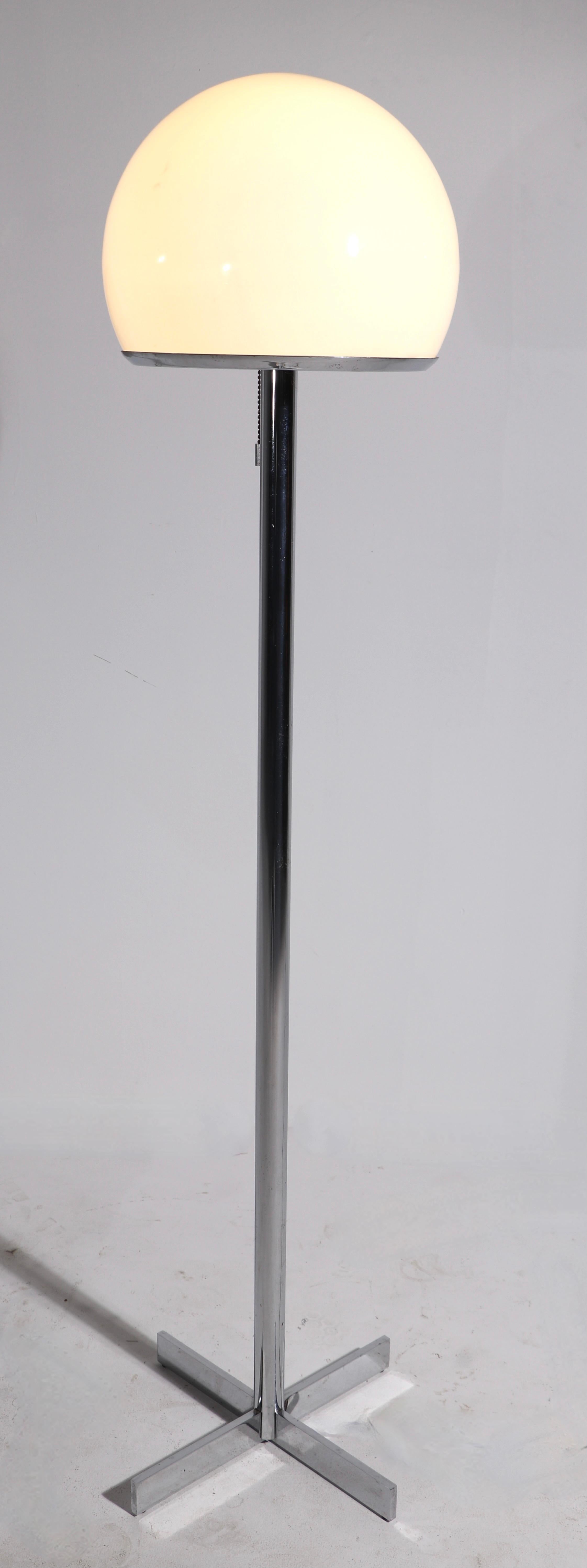 Modernist Chrome and Glass Floor Lamp Att. to Kovacs In Good Condition In New York, NY