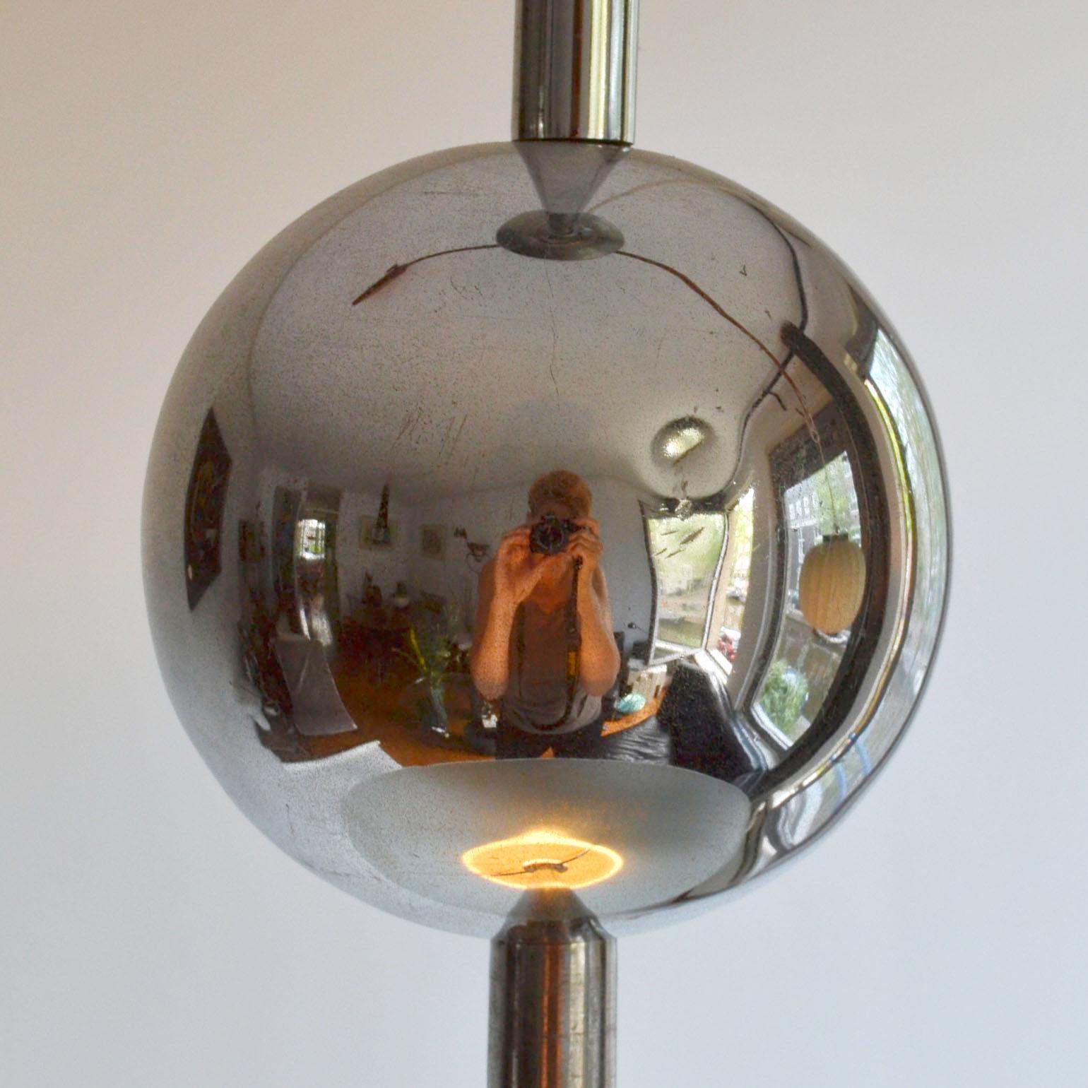 Modernist Chrome and Glass Pendant in the Style of Gispen 1930s For Sale 3