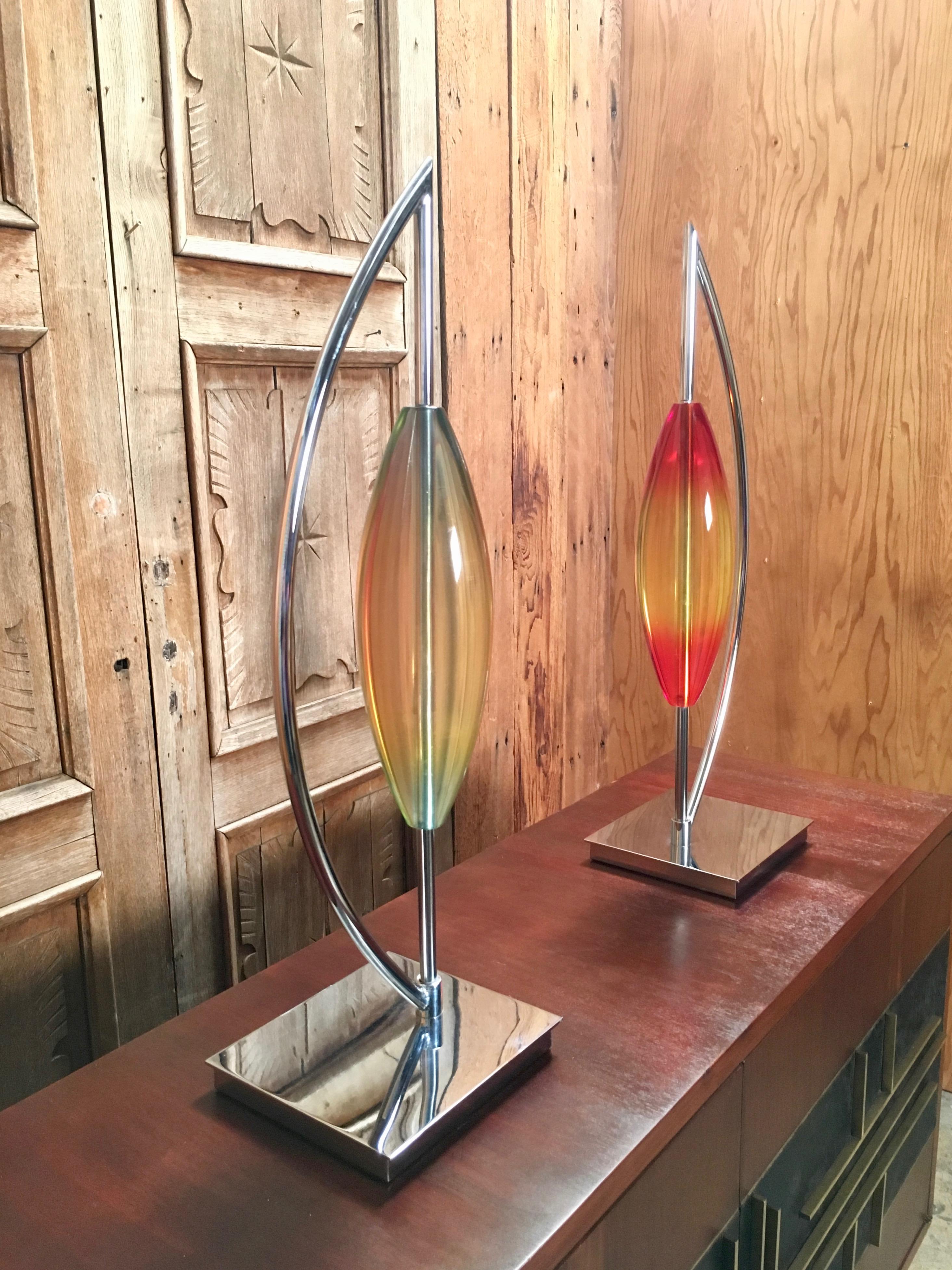 Modernist Chrome and Lucite Sculpture For Sale 10