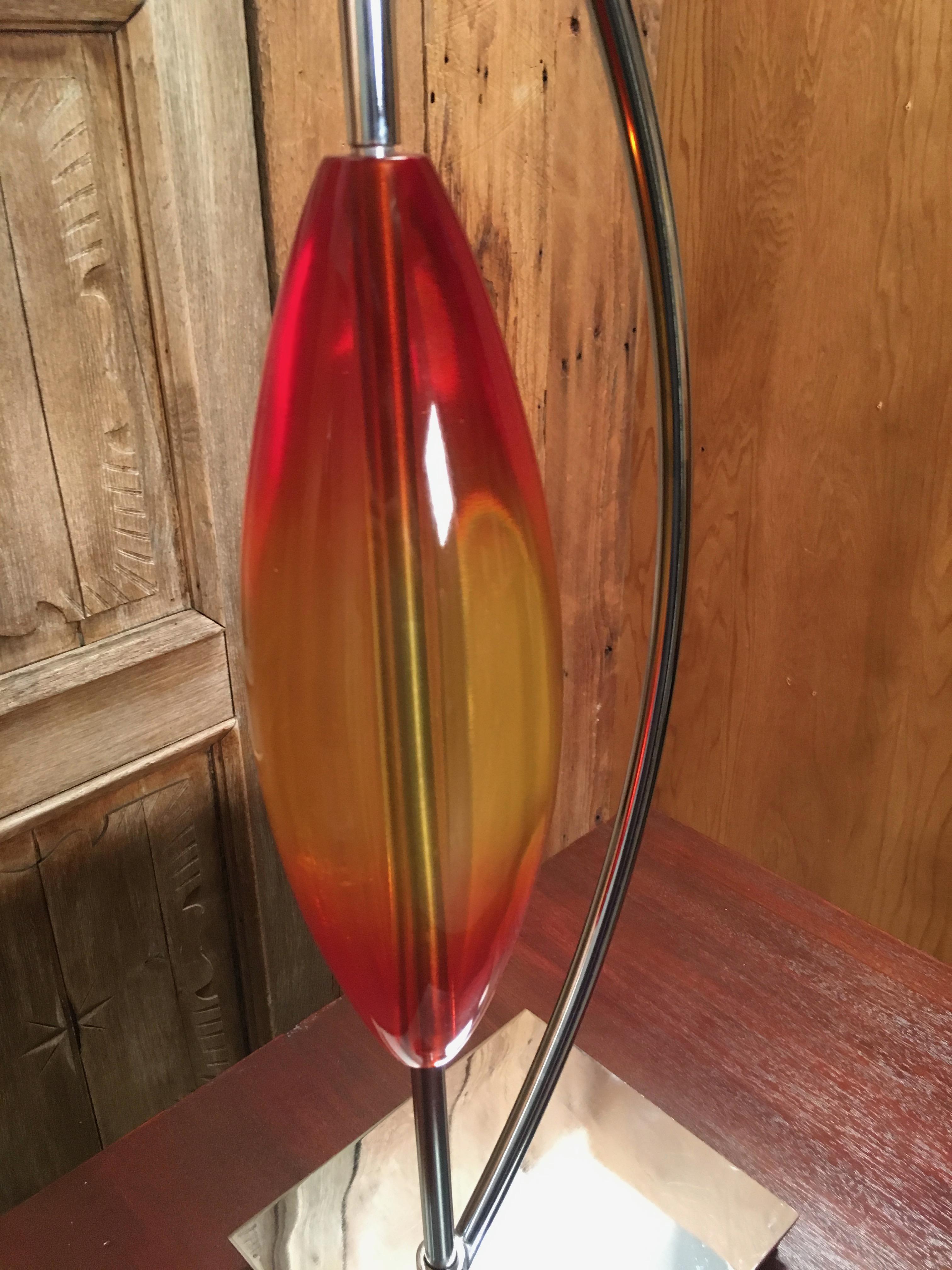 Modernist Chrome and Lucite Sculpture For Sale 4