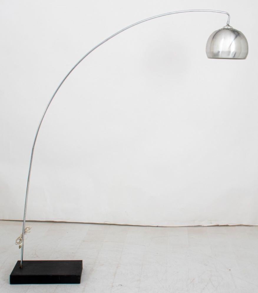 Modernist Chrome Arc Standing Floor Lamp For Sale 1