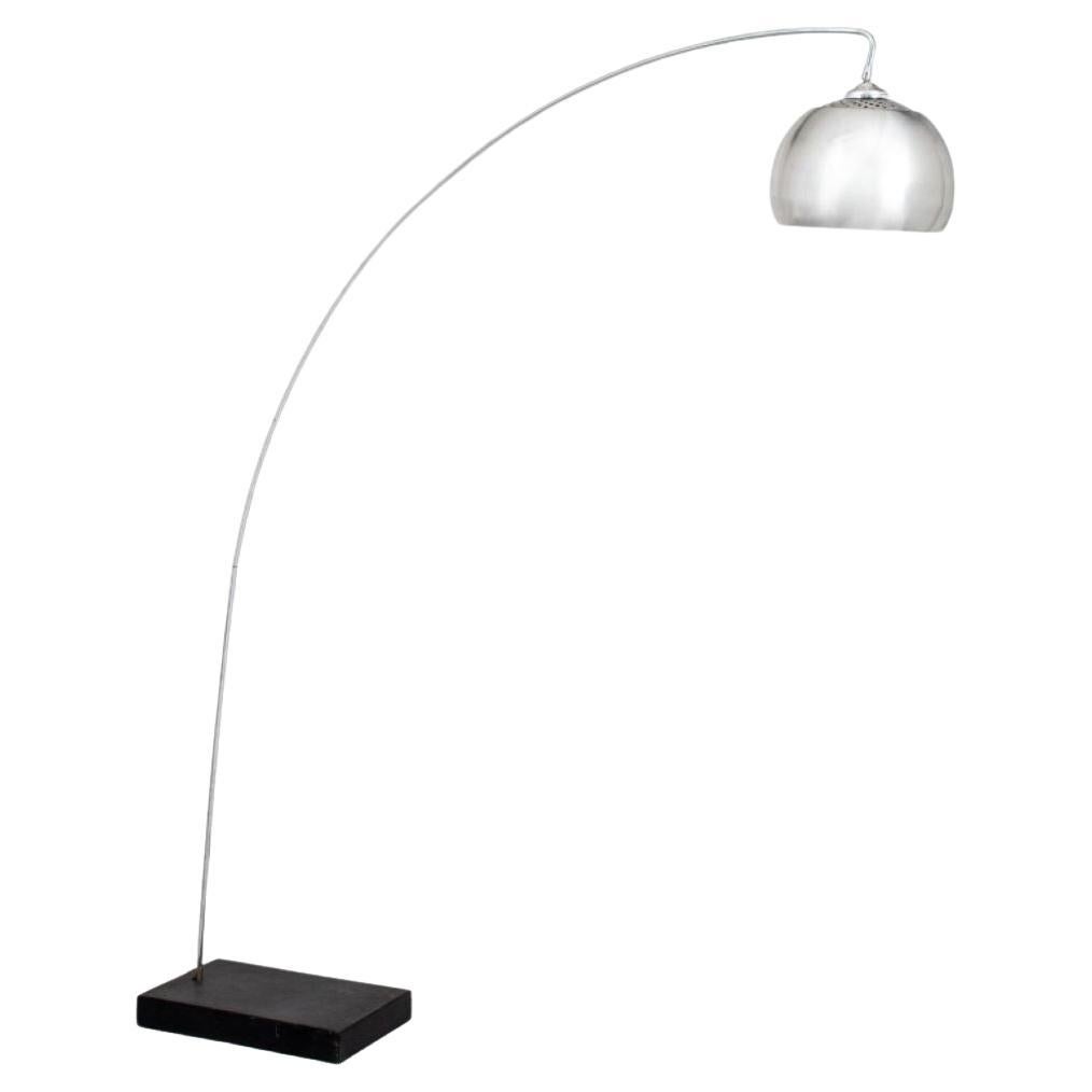 Modernist Chrome Arc Standing Floor Lamp For Sale
