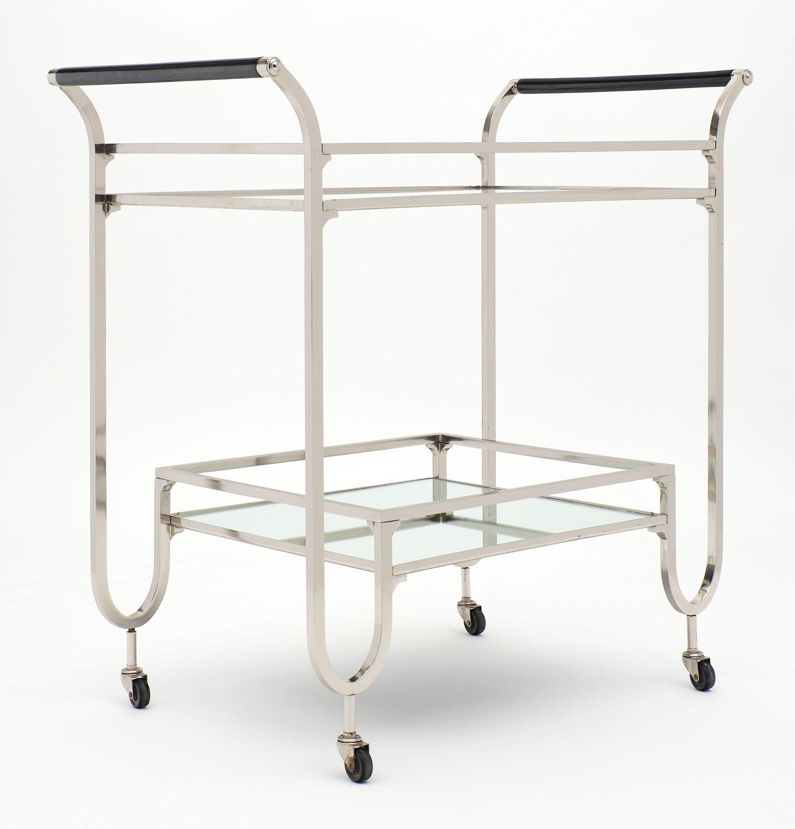 Mid-Century Modern Modernist Chrome Bar Cart