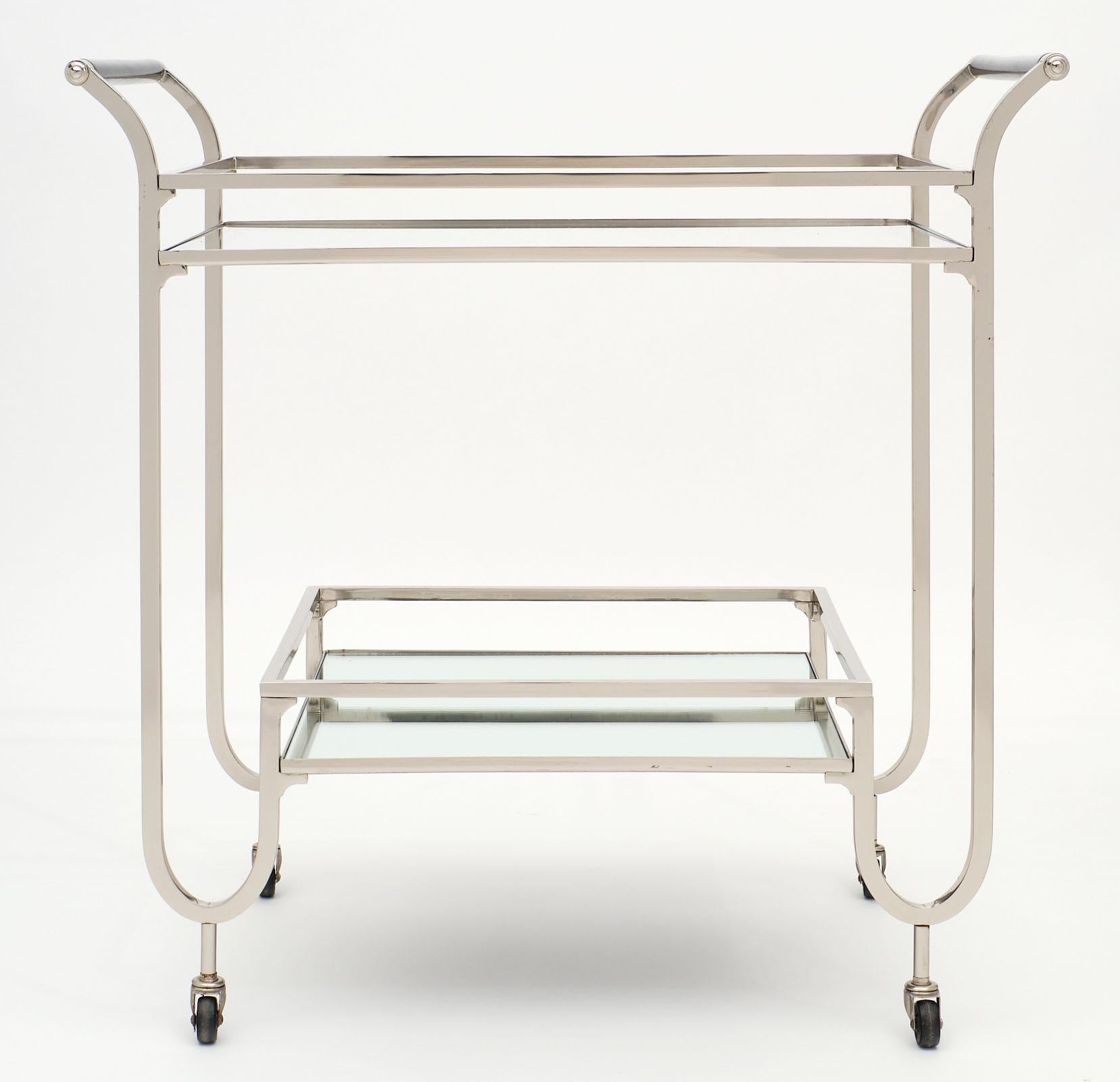20th Century Modernist Chrome Bar Cart