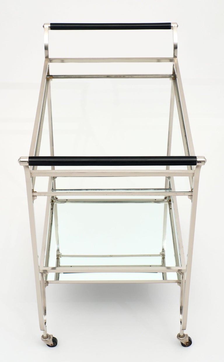 Modernist Chrome Bar Cart For Sale at 1stdibs