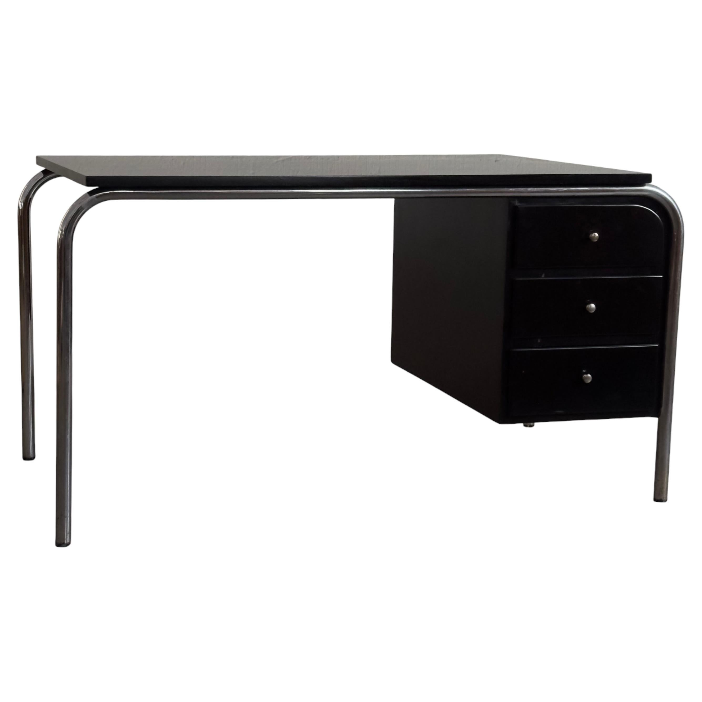 Bureau moderniste en chrome Bauhaus, c. 1940
