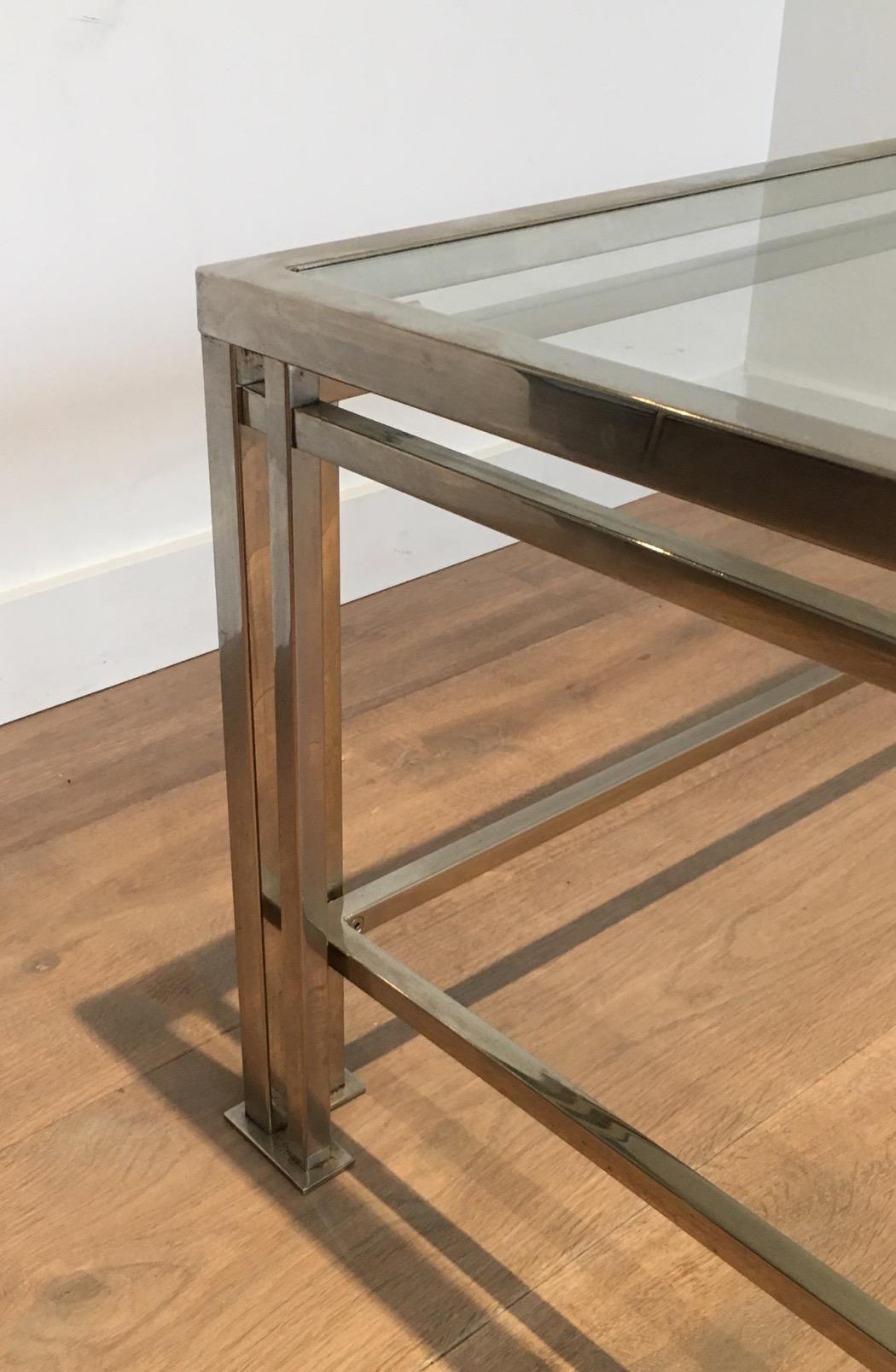Fin du 20e siècle Table basse moderniste en chrome. Circa 1970 en vente