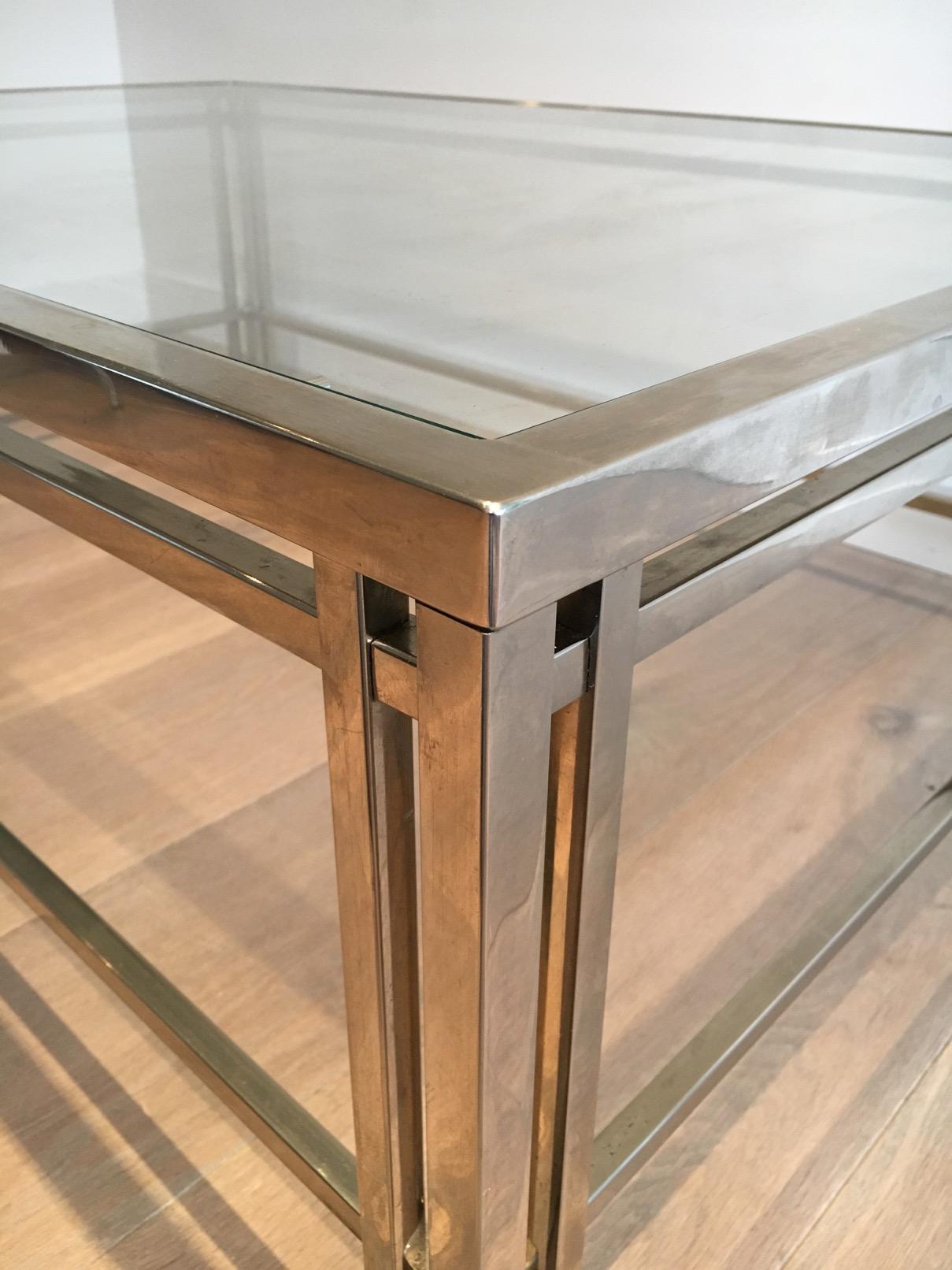 Chrome Table basse moderniste en chrome. Circa 1970 en vente