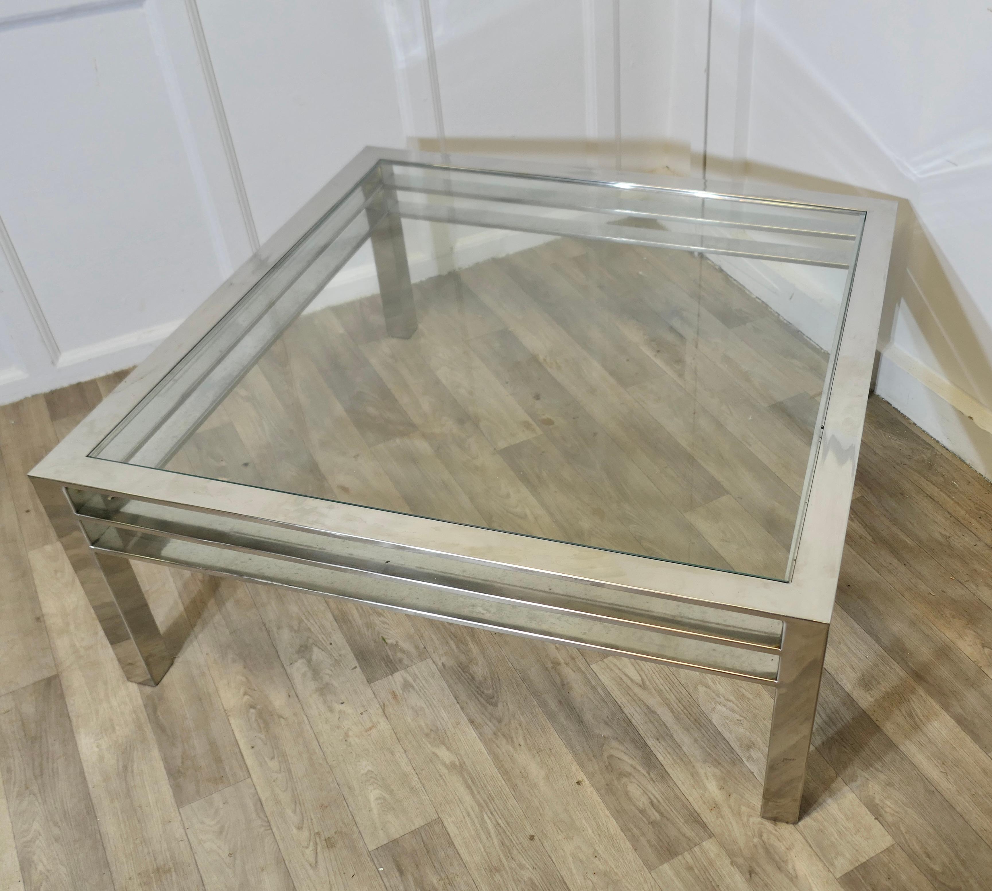 Modernist Chrome Coffee Table from the 1970s In Good Condition For Sale In Godshill, Isle of Wight