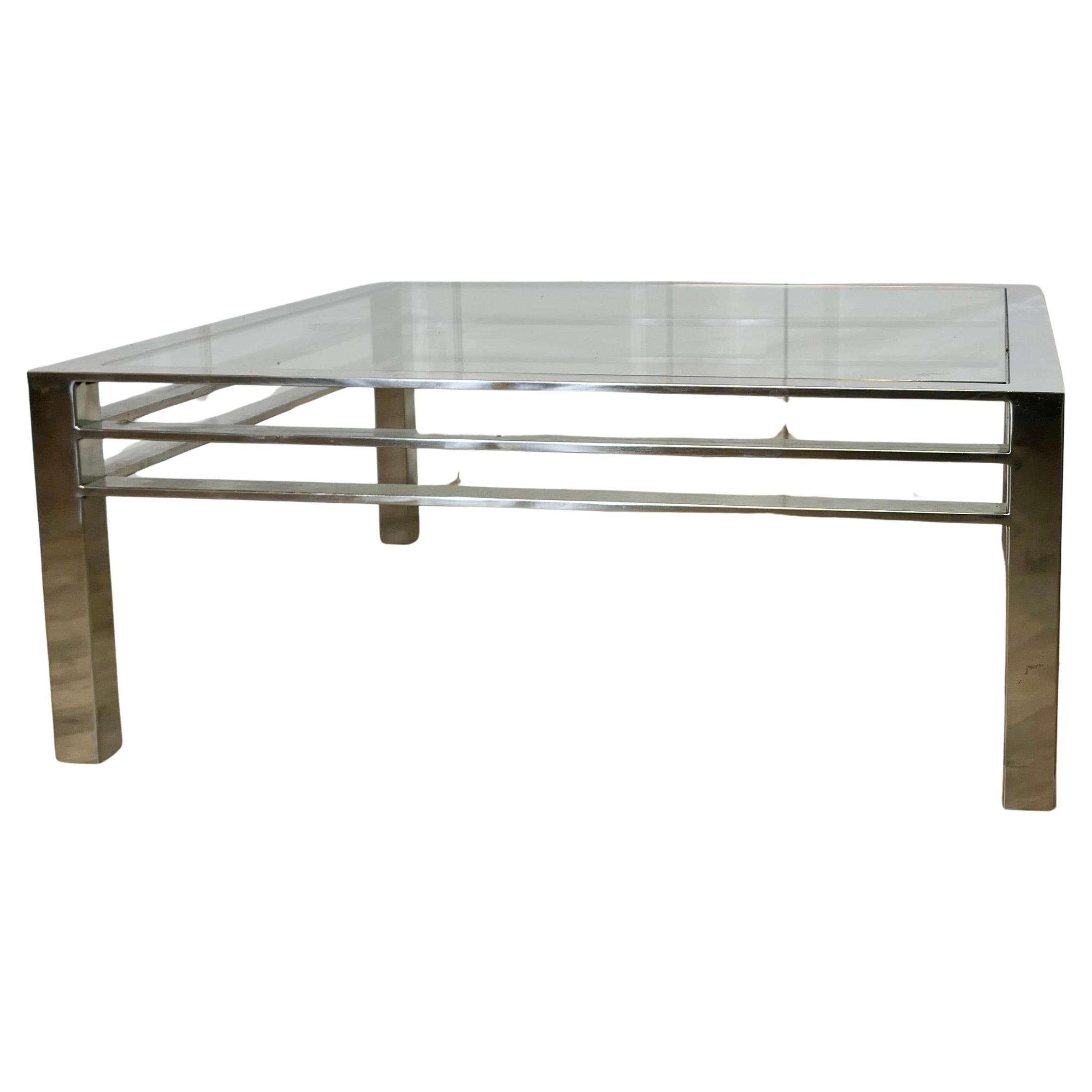 Mesa de centro modernista cromada de los años 70