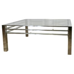Modernistischer Chrom-Couchtisch aus den 1970er Jahren