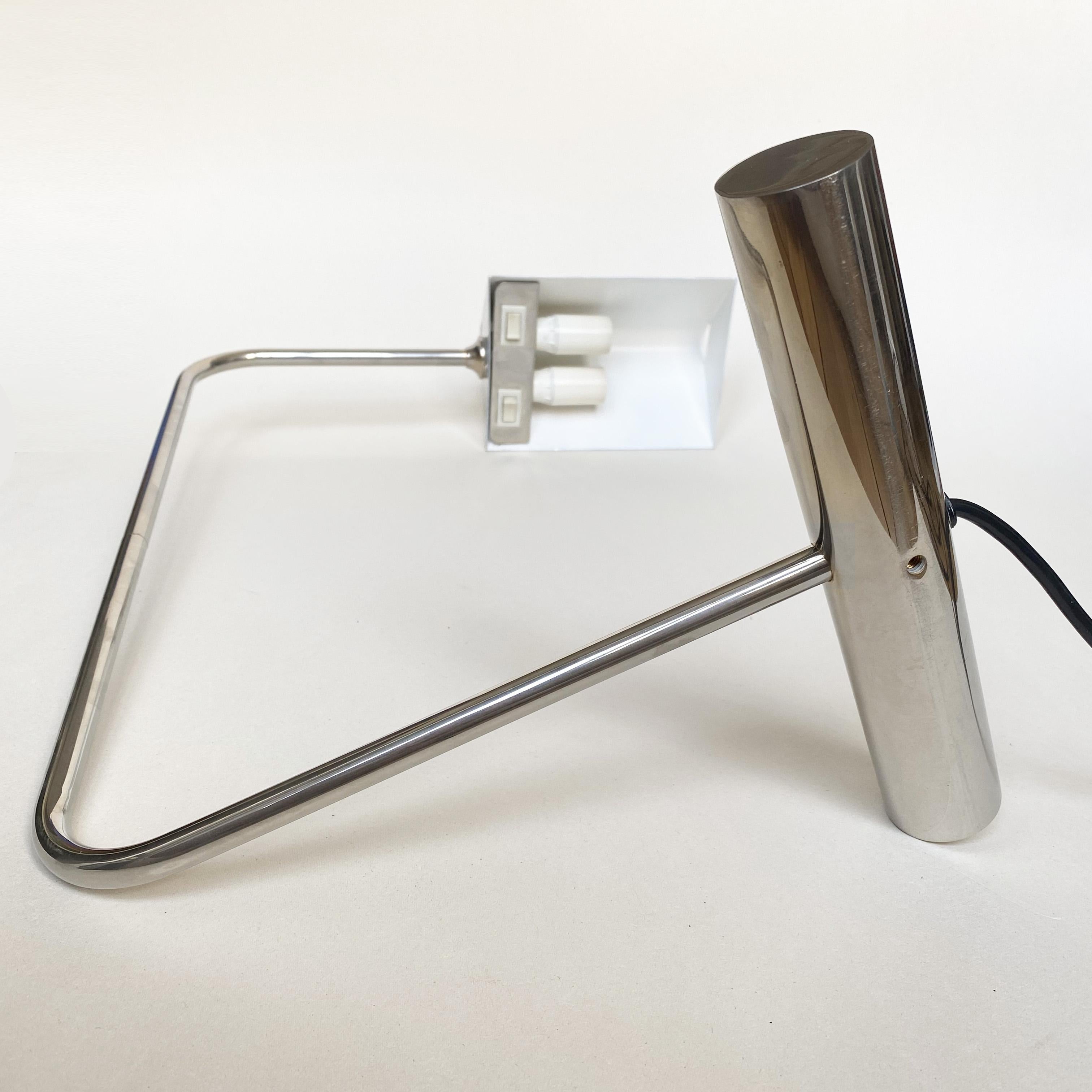 Modernist Chrome Desk Lamp by Roger Nathan for Saint Germain Lumière, 1970s. 2