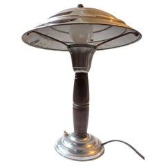 Lampe de bureau moderniste chromée, style « Machine Age », France, vers 1930