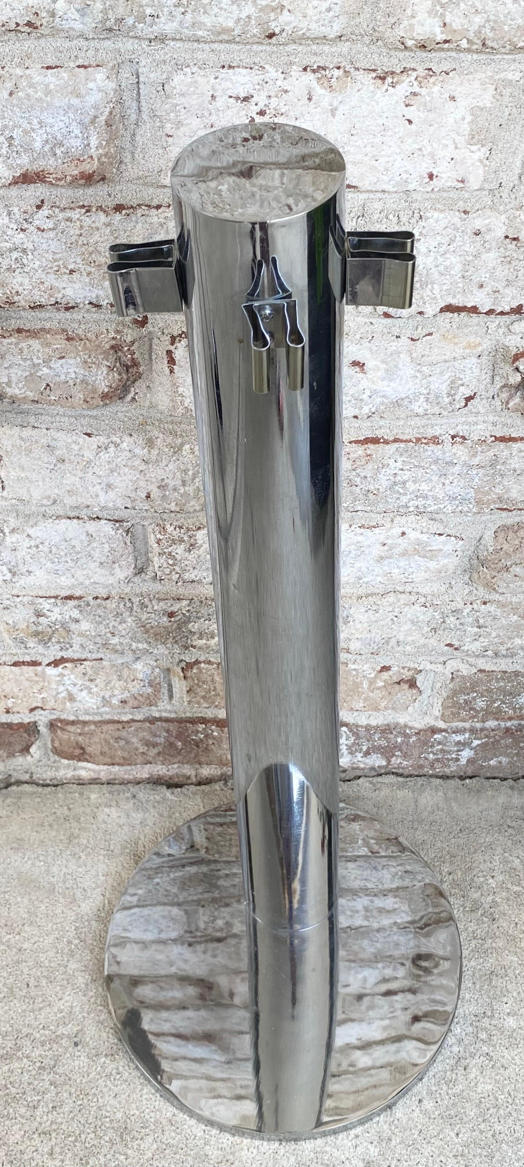 Modernist Chrome Fireplace Tools with Spring Handles In Good Condition For Sale In East Hampton, NY