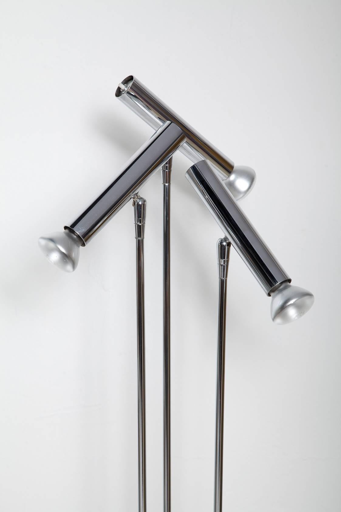 American Modernist Chrome Floor Lamp by TSAO Designs, circa 1970