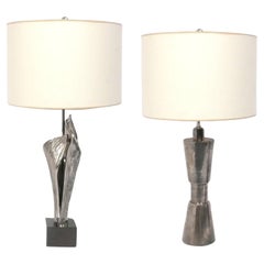 Modernist Chrome Lamps circa 2000s Maison Charles Art Deco Mid Century Style