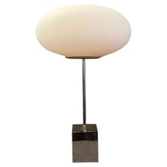 Lampe de table champignon chromée moderniste par Sonneman