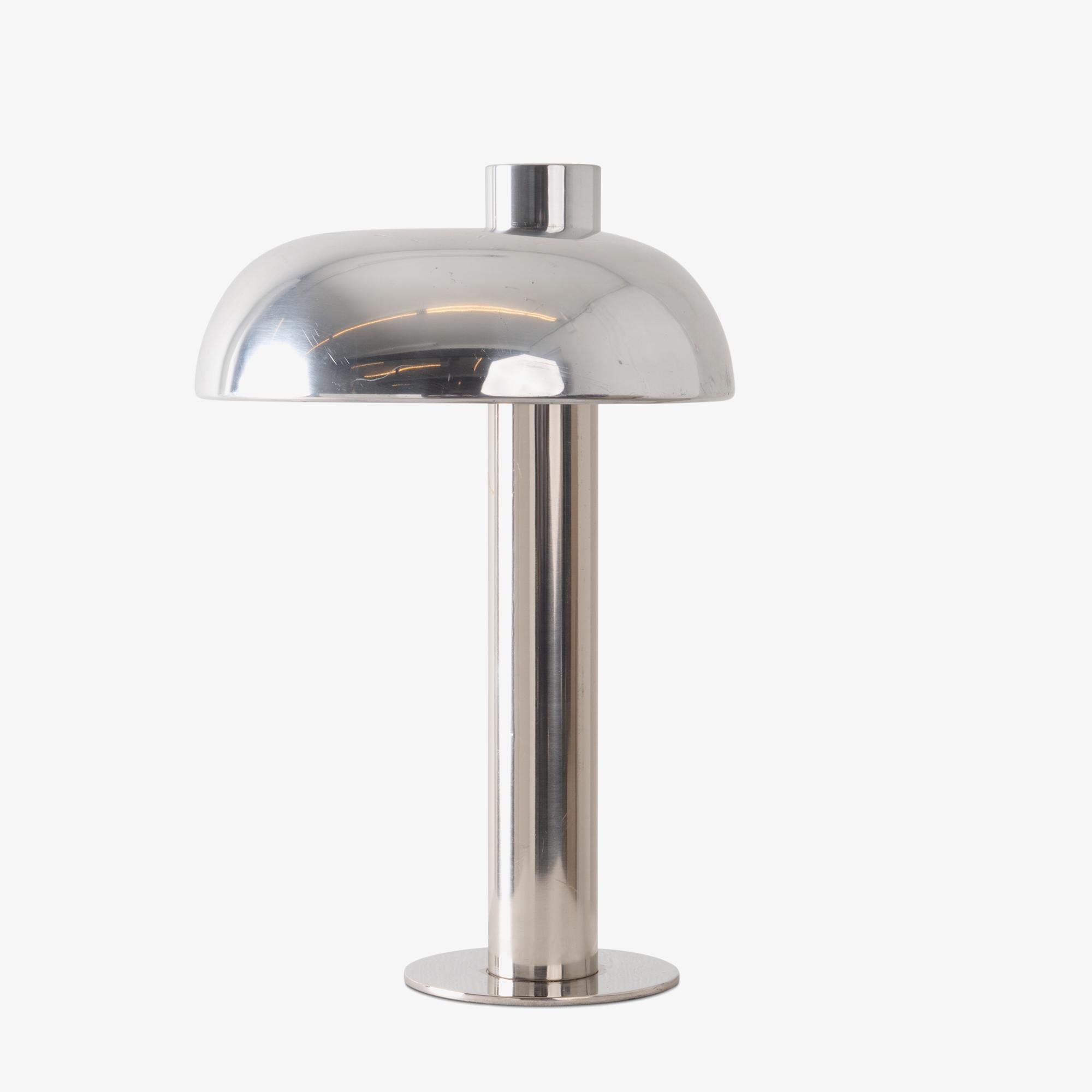 American Modernist Chrome & Nickel Task Accent Mushroom Lamp