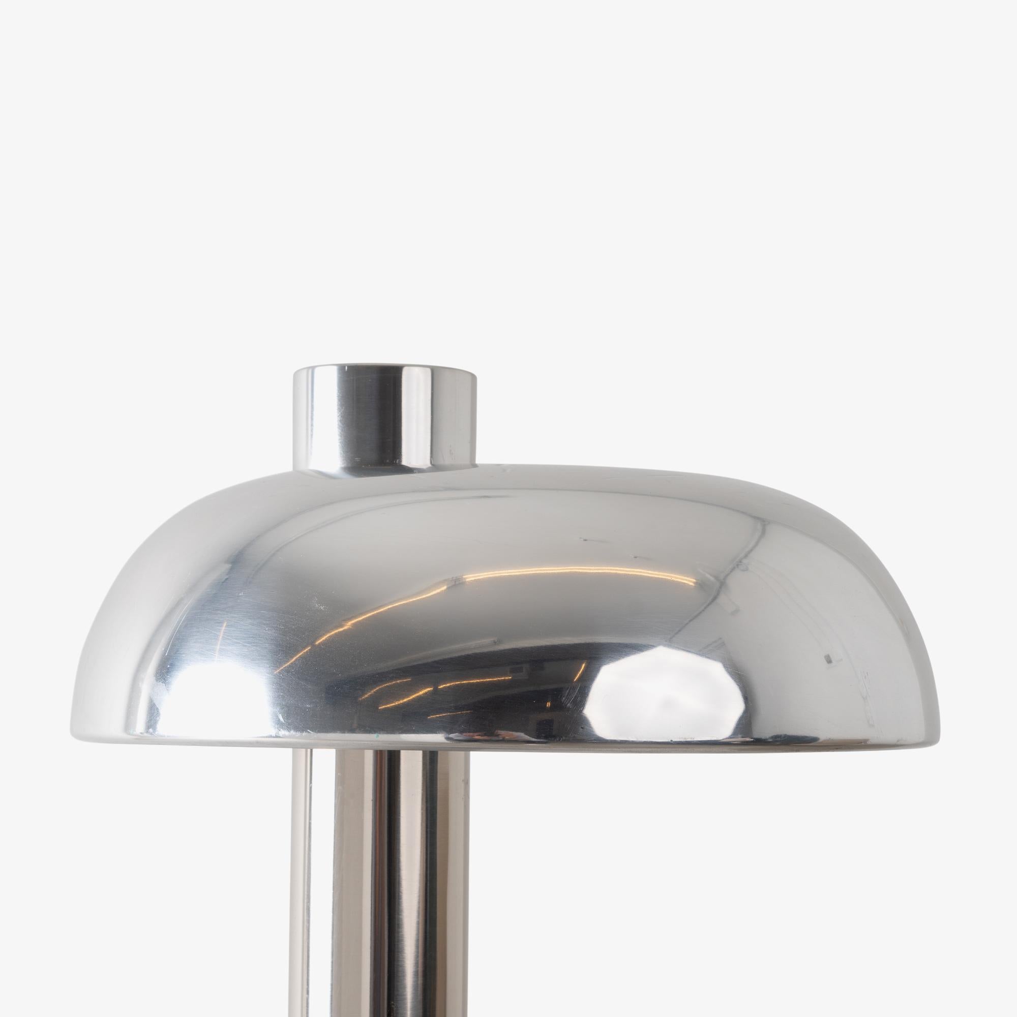 Modernist Chrome & Nickel Task Accent Mushroom Lamp 1