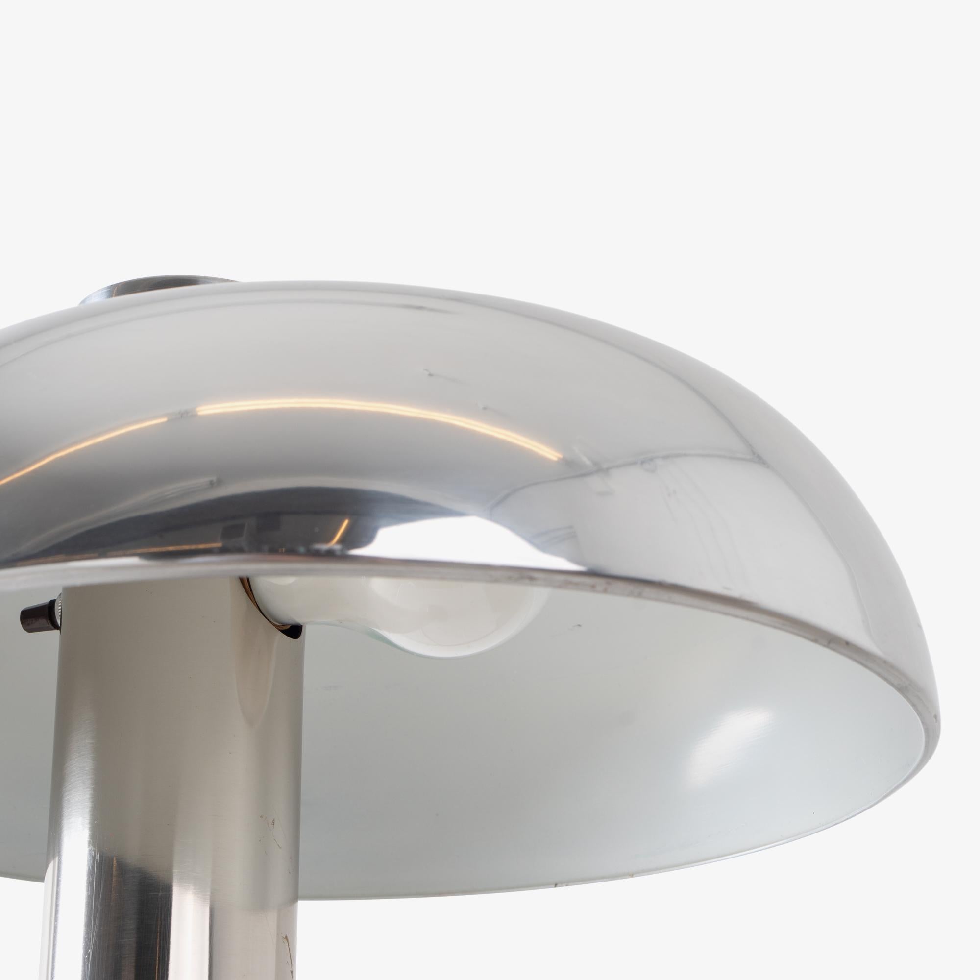 Modernist Chrome & Nickel Task Accent Mushroom Lamp 3