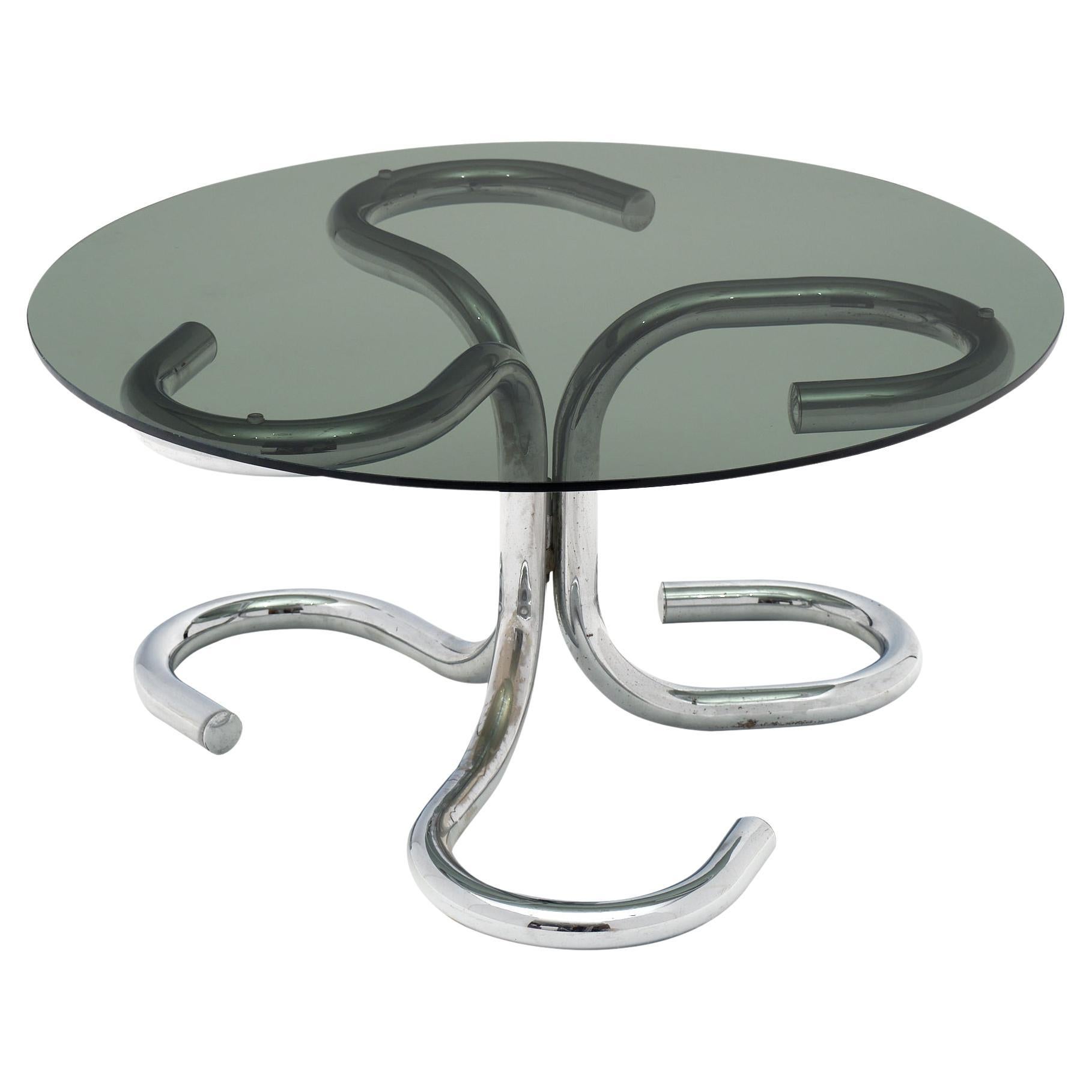 Table d'appoint chromée moderniste