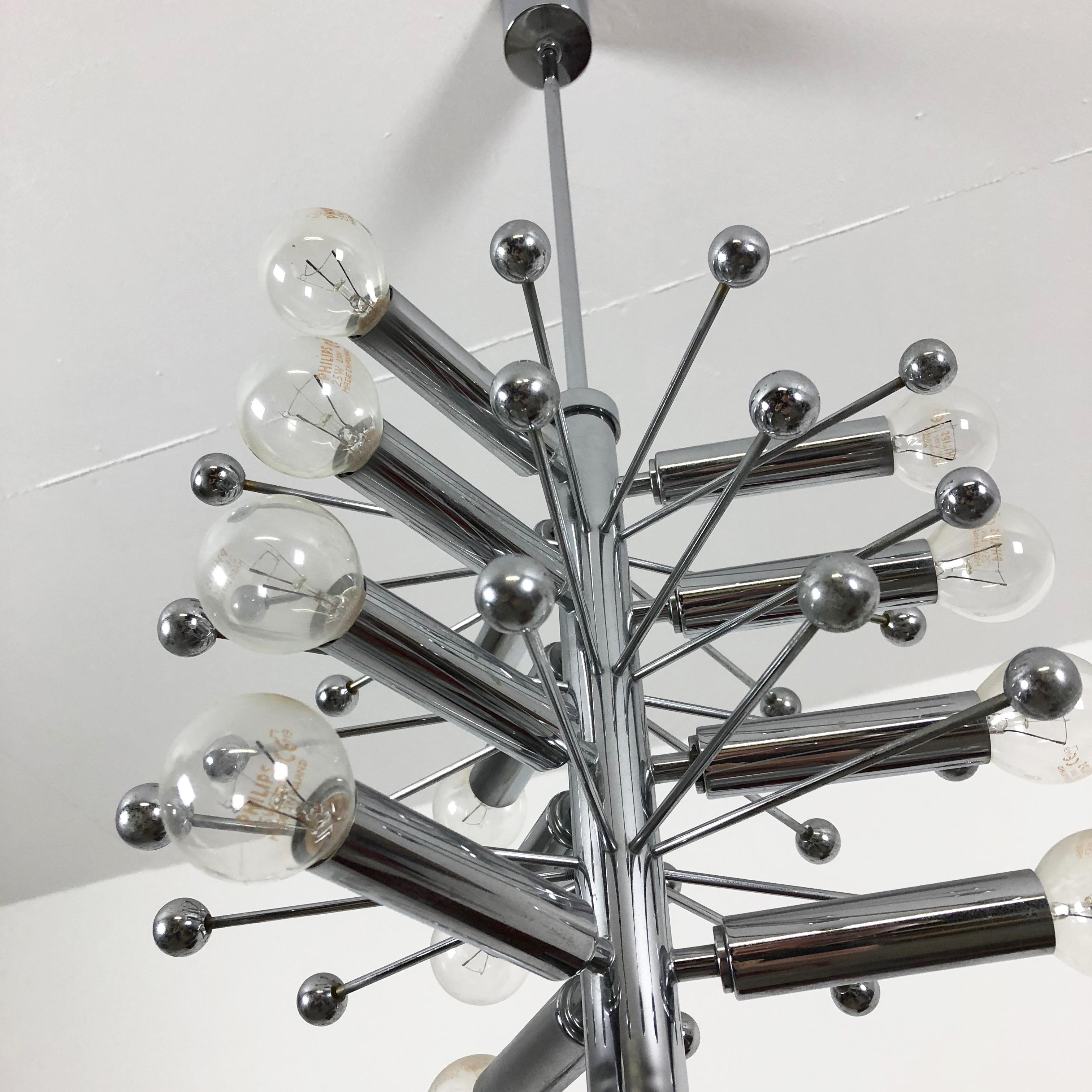 Modernist Chrome Sputnik Hanging Light, Cosack Lights 1970s, Germany 3