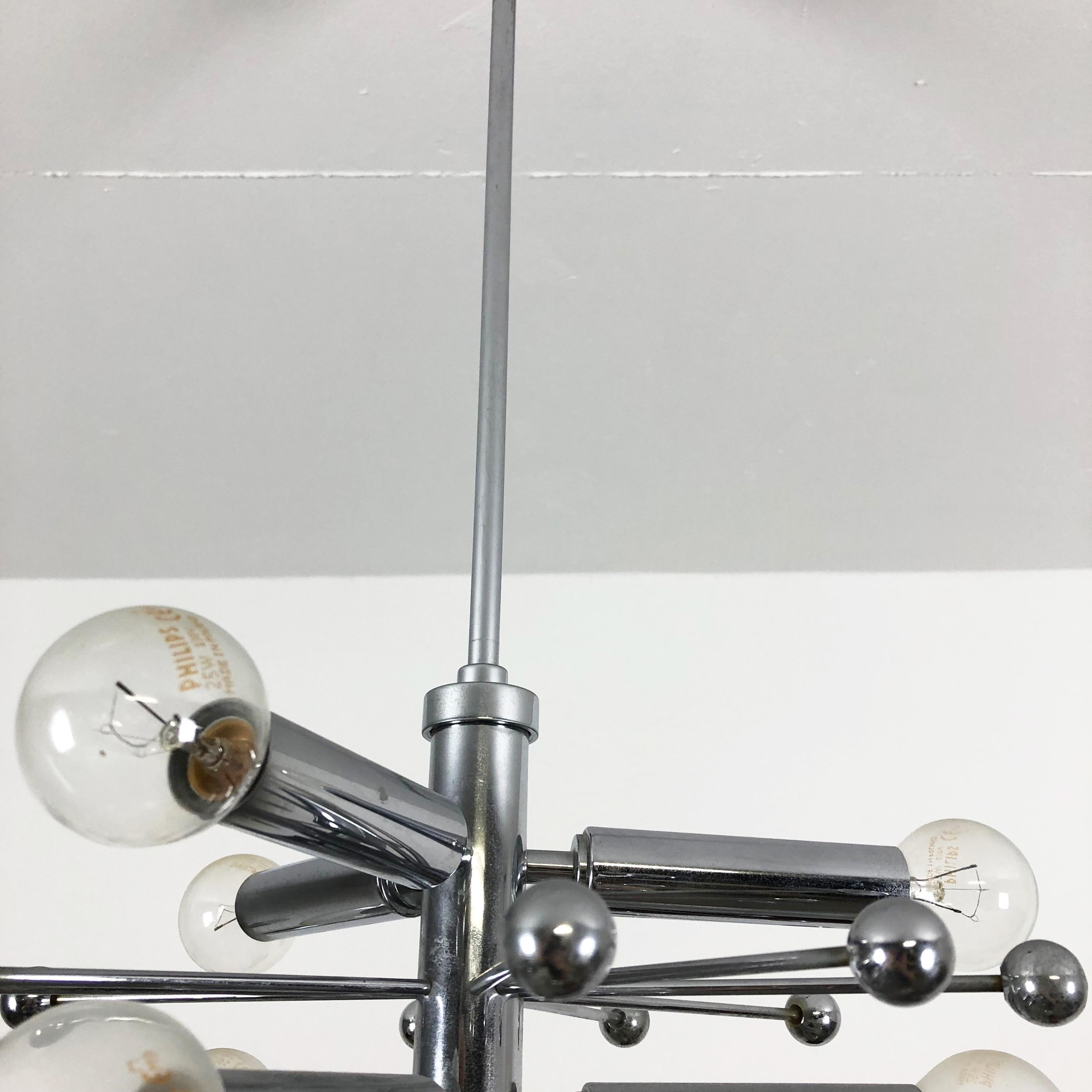 Modernist Chrome Sputnik Hanging Light, Cosack Lights Attributed, 1970s, Germany 5