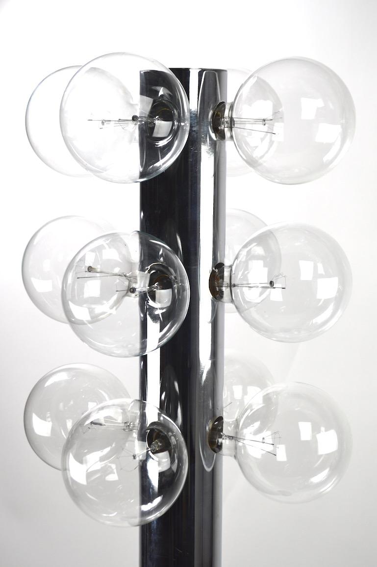 American Modernist Chrome Totem Lamp Attributed to Kovacs