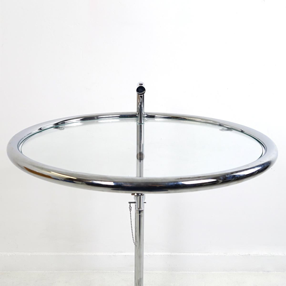 Art Deco Modernist Chrome Tubular Side Table E1027 by Eileen Gray for Classicon