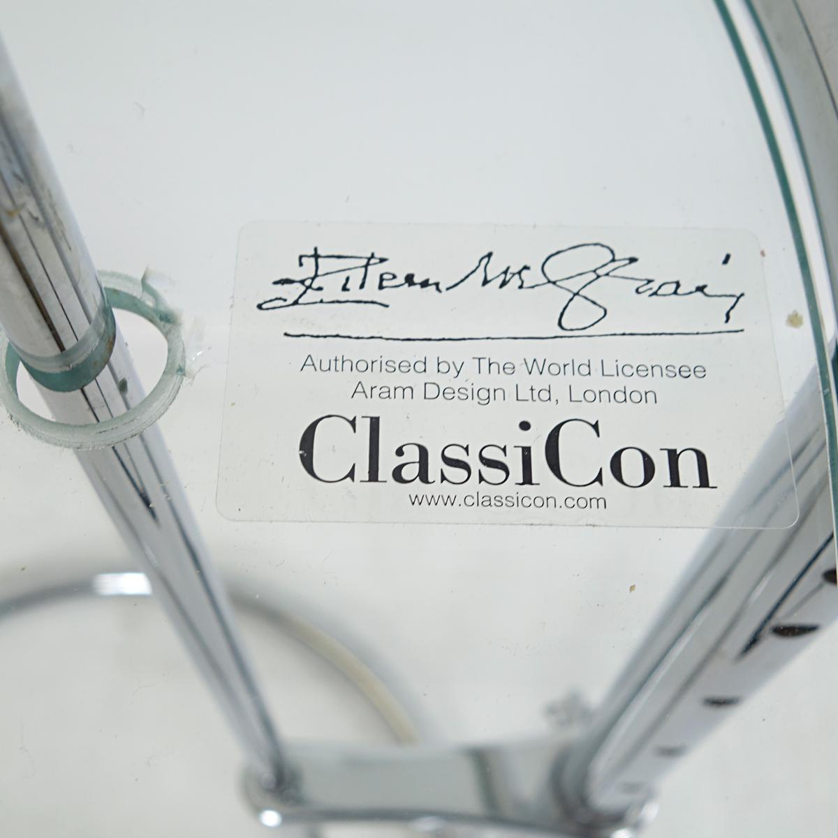 Glass Modernist Chrome Tubular Side Table E1027 by Eileen Gray for Classicon