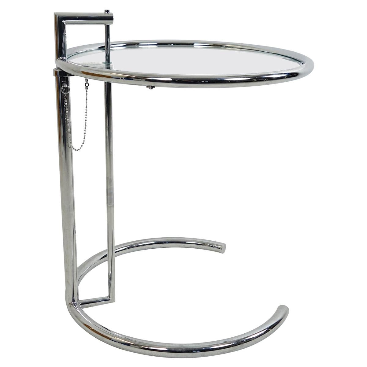 Modernist Chrome Tubular Side Table E1027 by Eileen Gray for Classicon