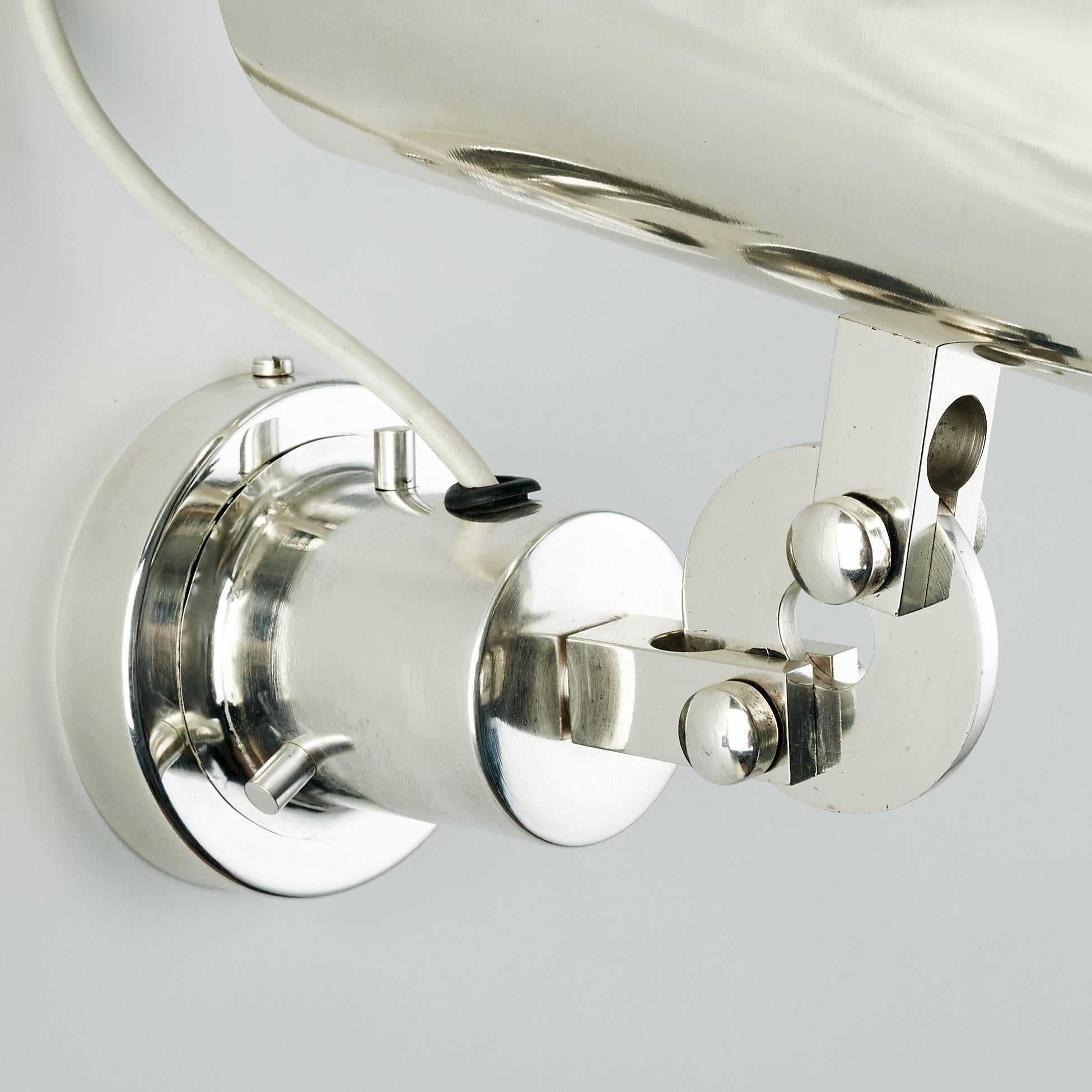 Modernist Chromed Cylinder Sconces with Industrial Art Deco Flair, France 1960's In Good Condition In New York, NY