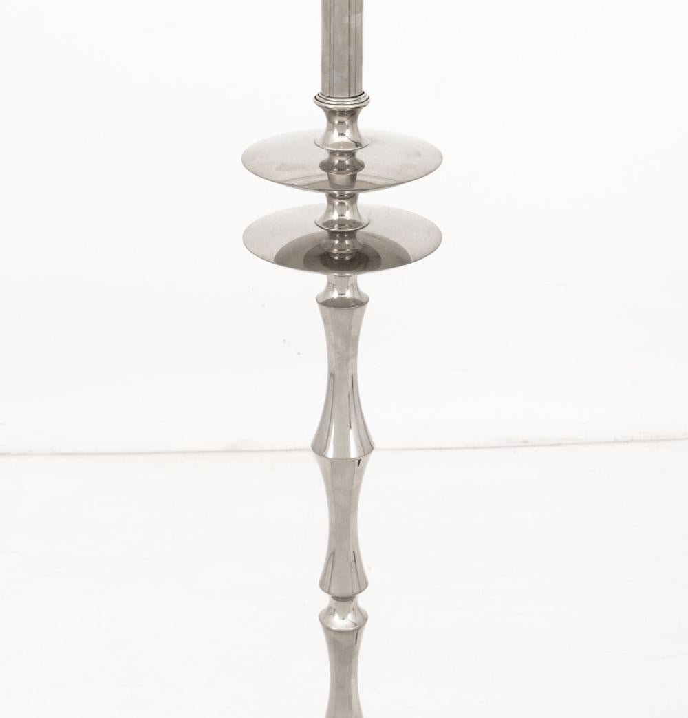 Lámpara de pie cromada modernista Futurista en venta