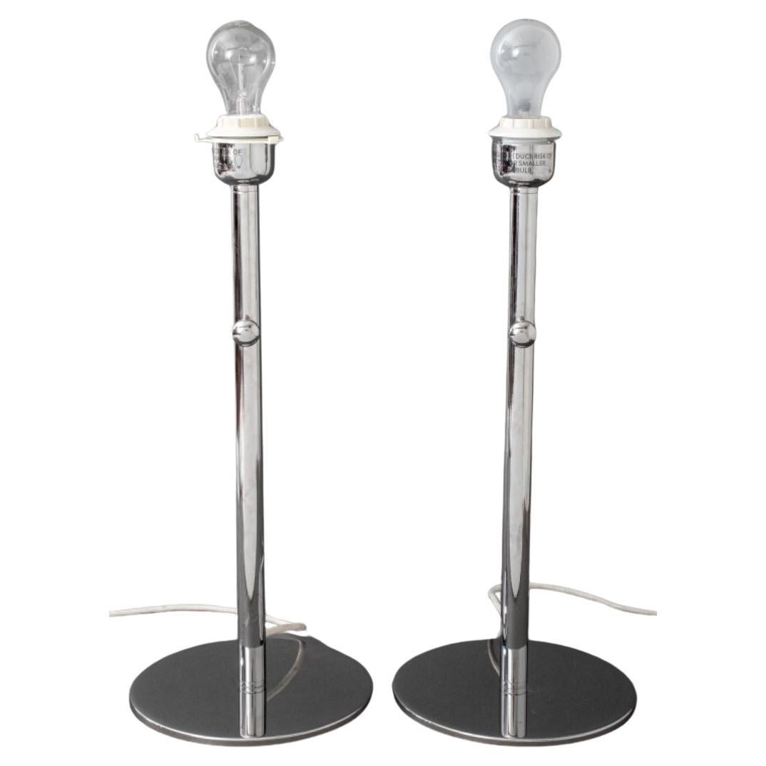 Modernist Chromed Lamps, Pair For Sale