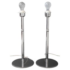 Vintage Modernist Chromed Lamps, Pair